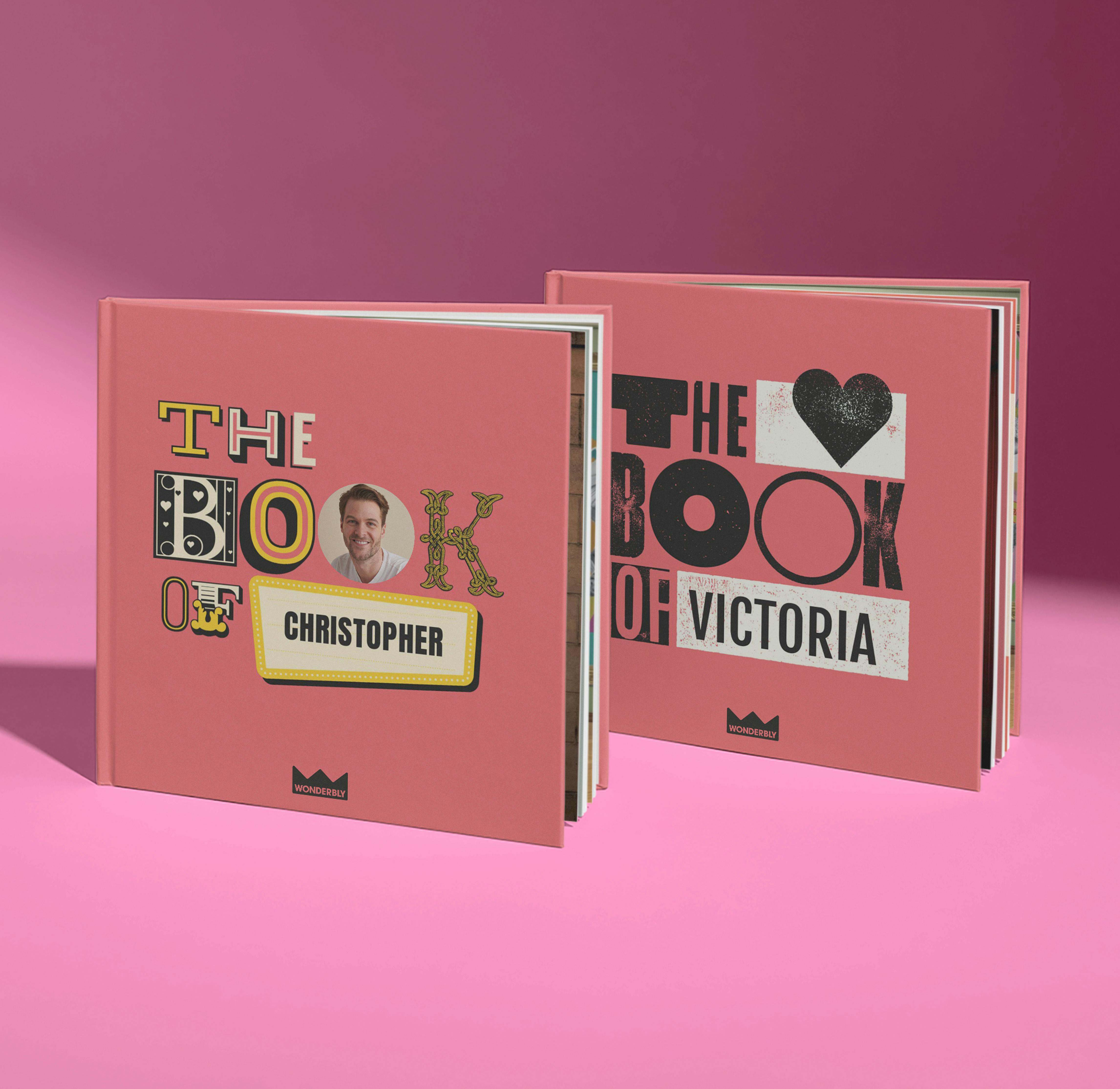 Two examples of personalised book covers