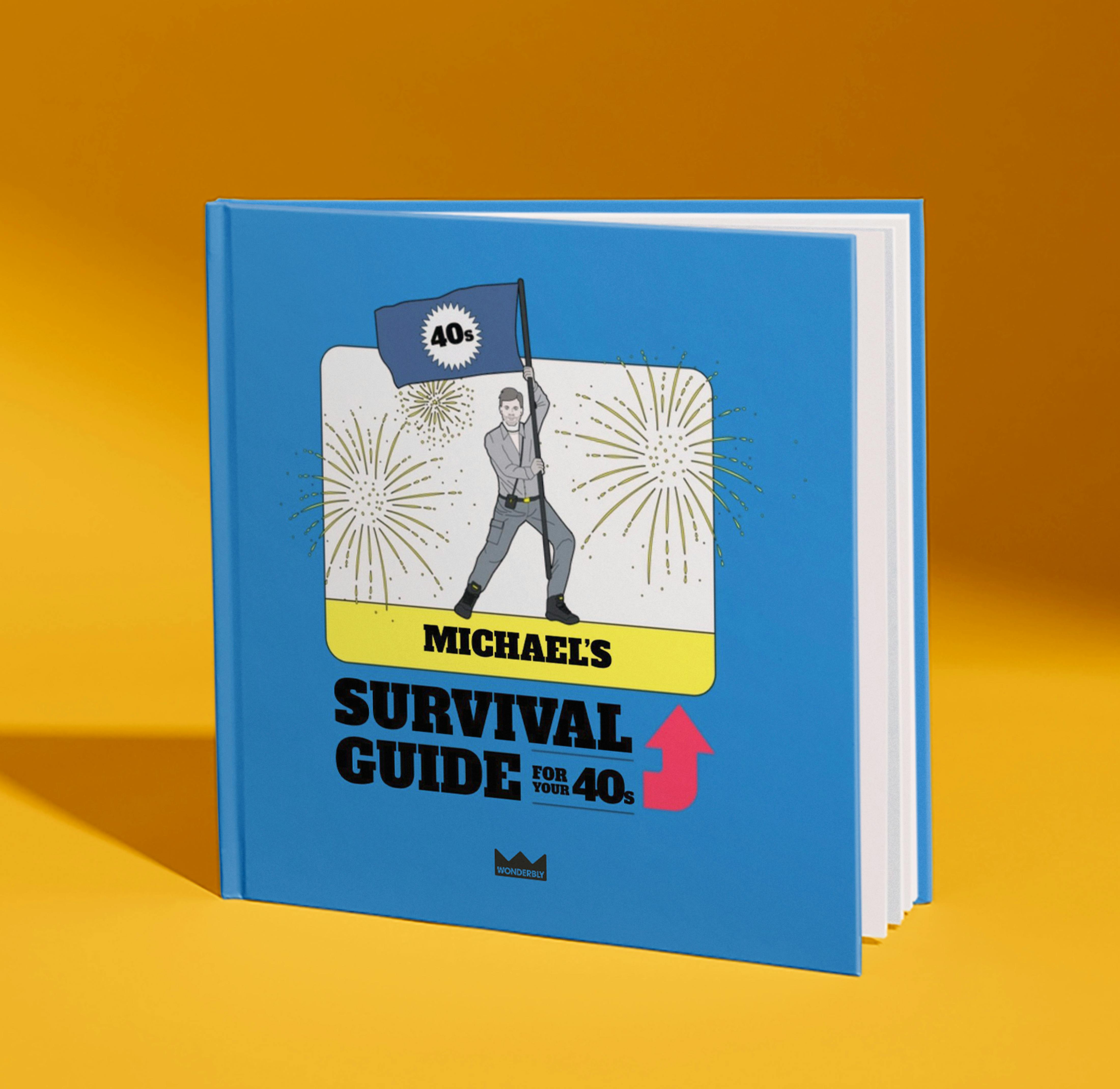 blue front cover of survival guide for your forties male