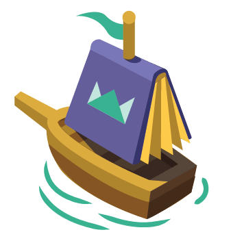 Icon "ships worldwide" - illustration ship with book as sale