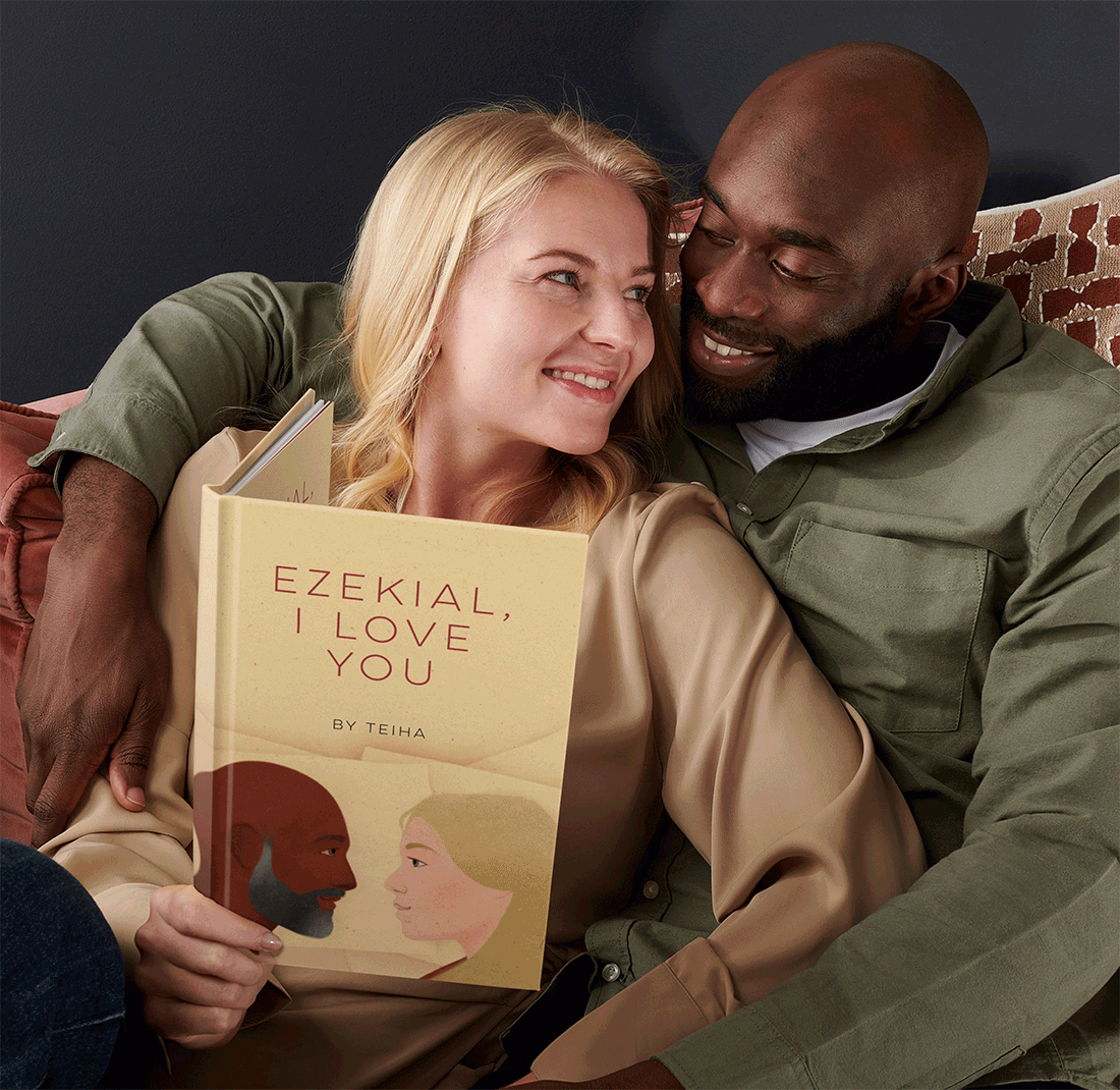 GIF of couples reading personalised book