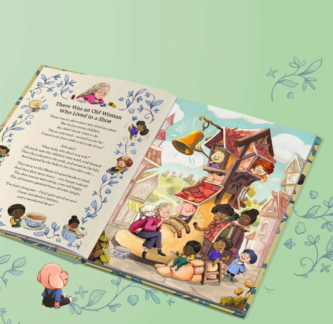 Illustrated spread in Your Treasury of Nursery Rhymes