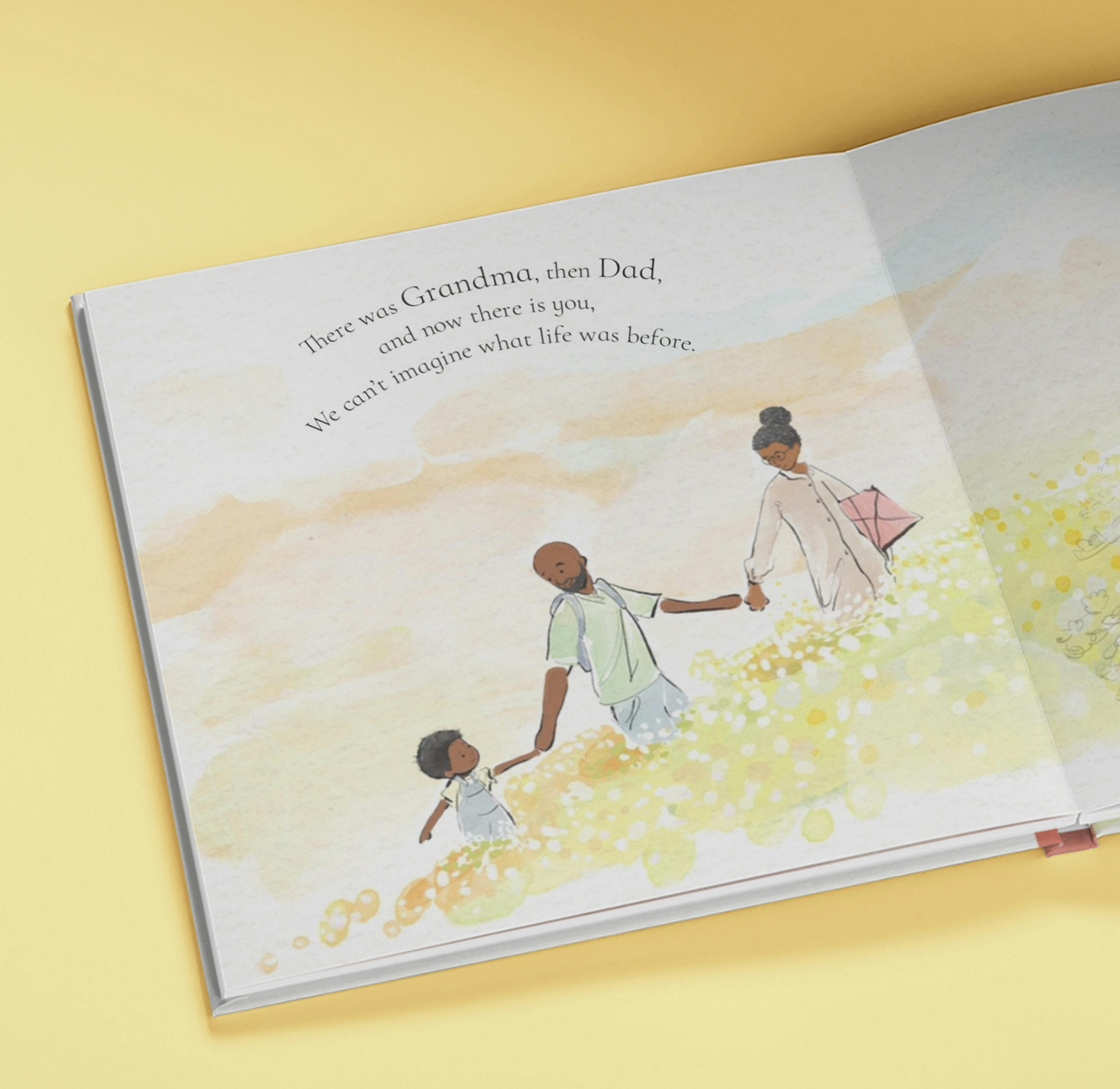 open page of grandma, mummy and me book
