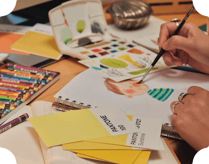 illustrator painting for personalised book