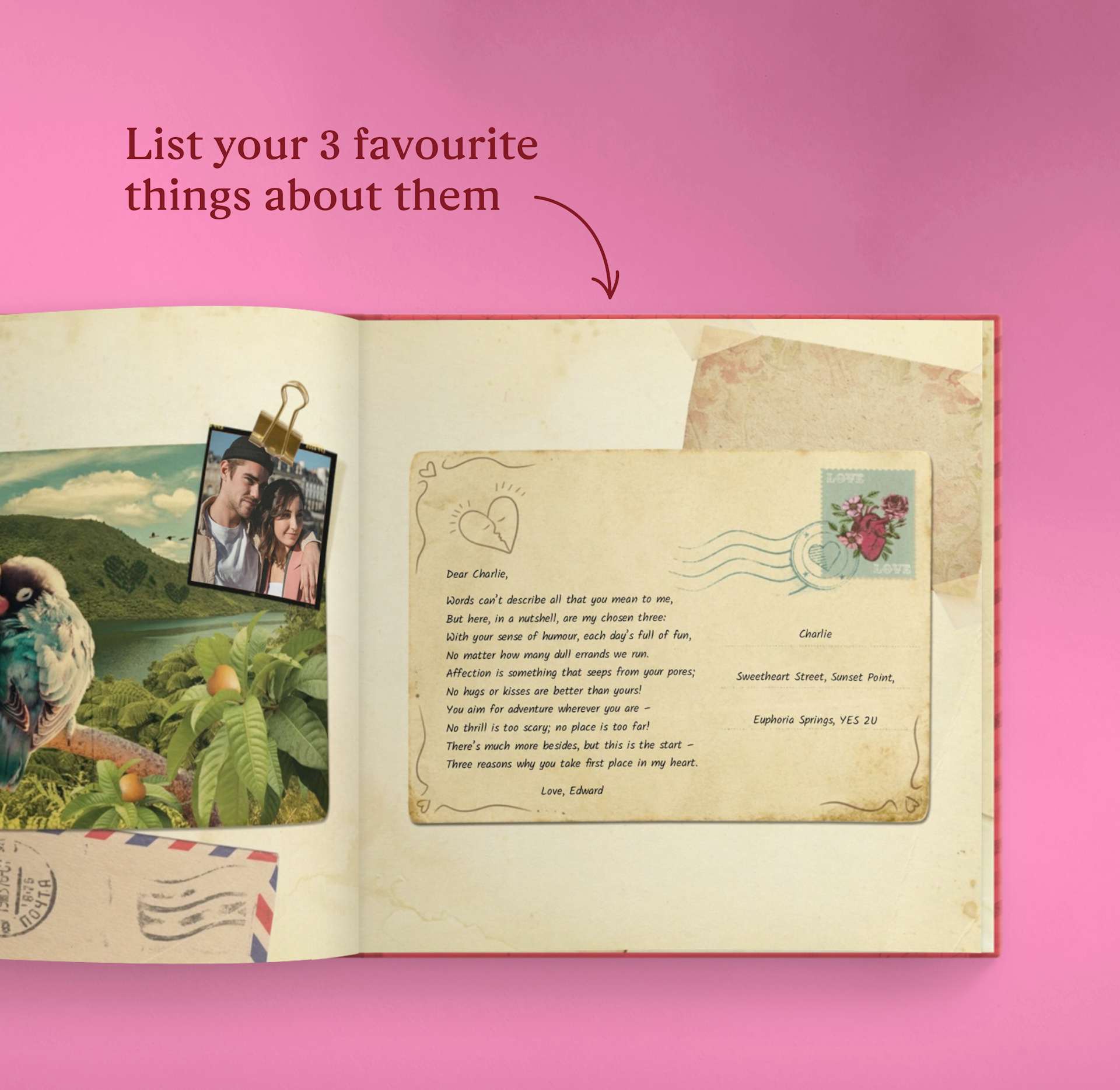 open page in our love story valentines edition