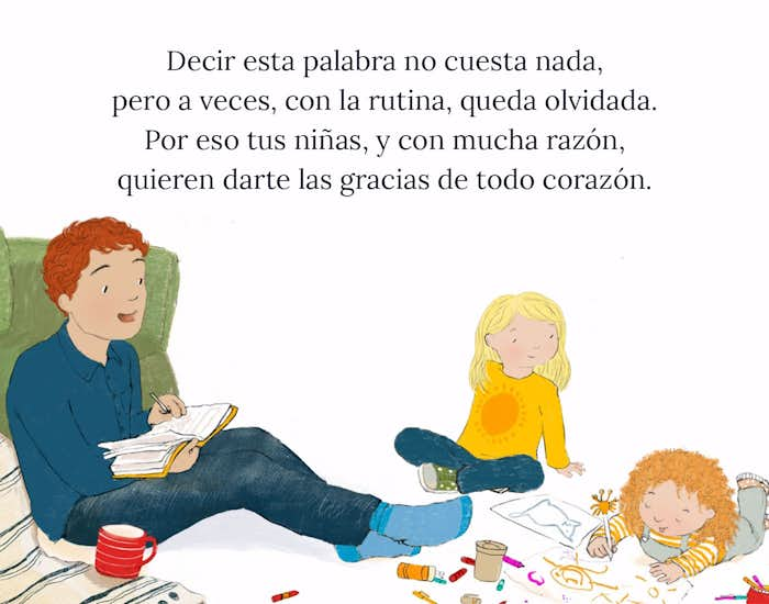 una página del libro “Gracias, papá”