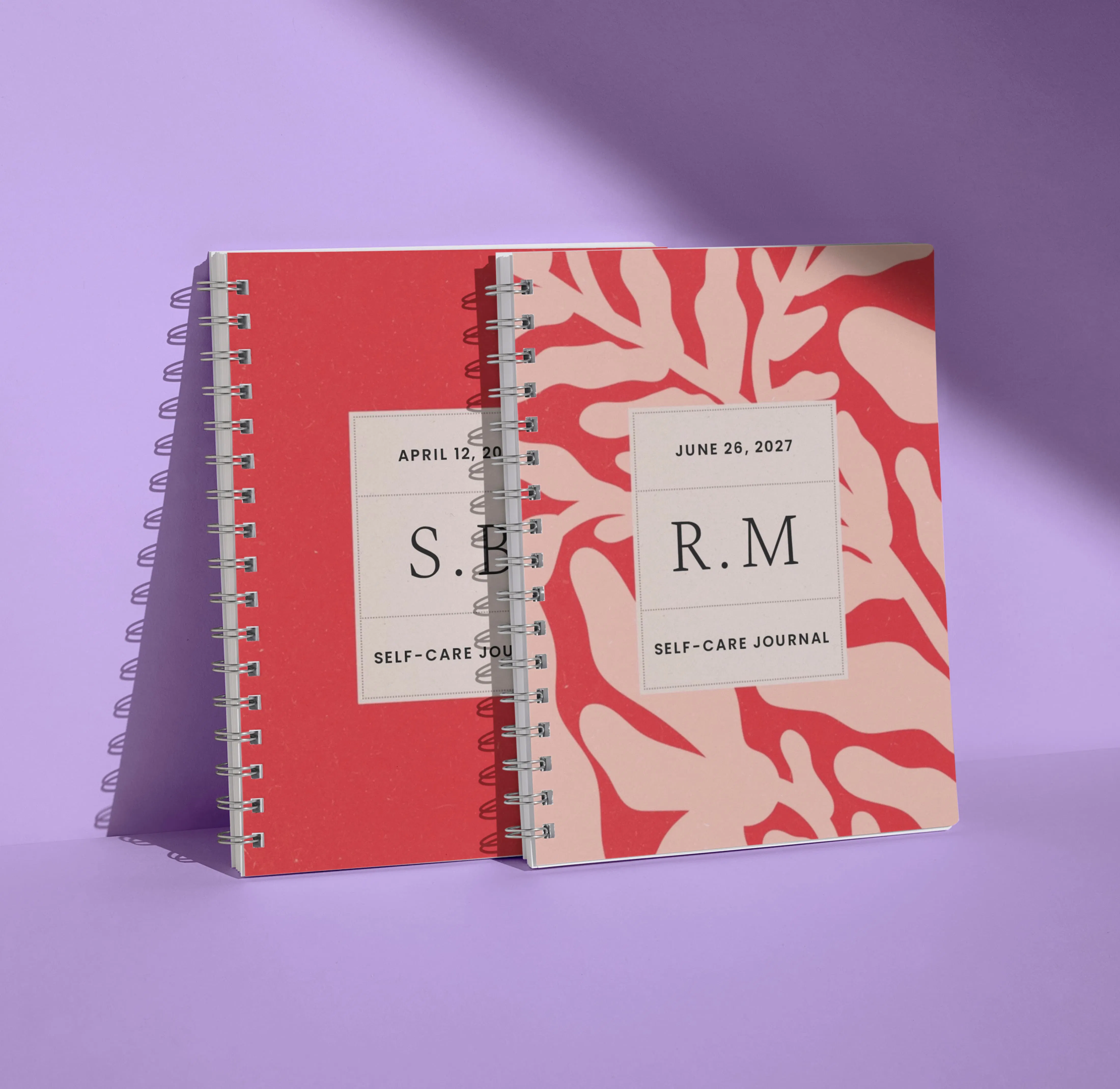 Two personalised covers of Your Self-Care Journal Anytime Edition 2027