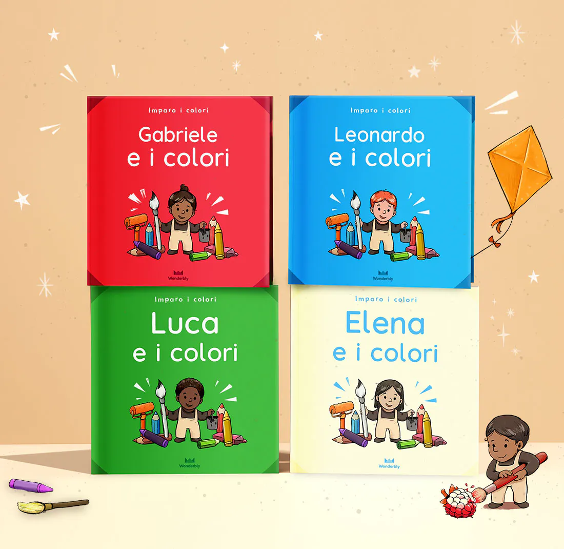 Una pila di libri Tu e i colori che mostrano la copertina