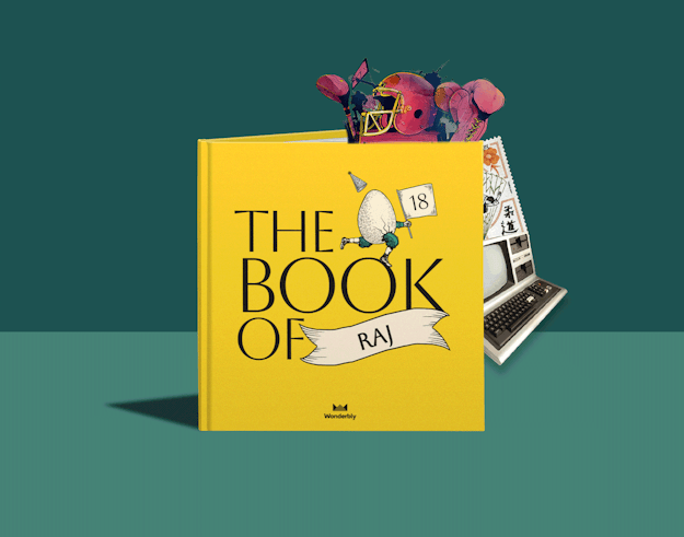 GIF displaying different personalised book covers