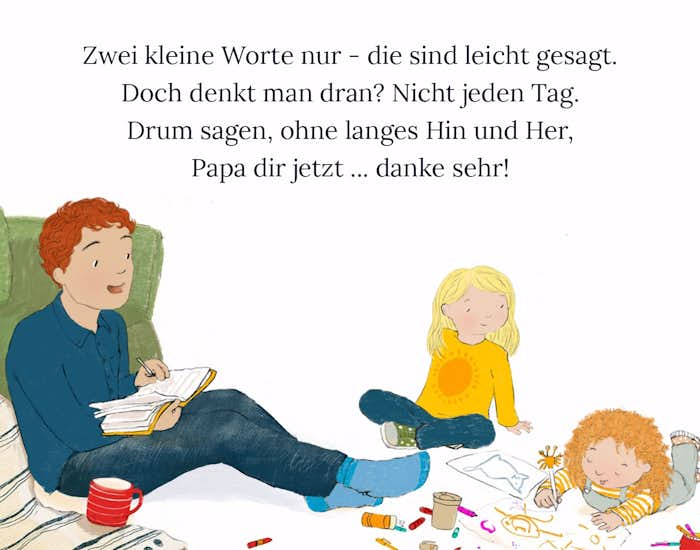 Eine Seite aus dem Buch Danke, Papa!