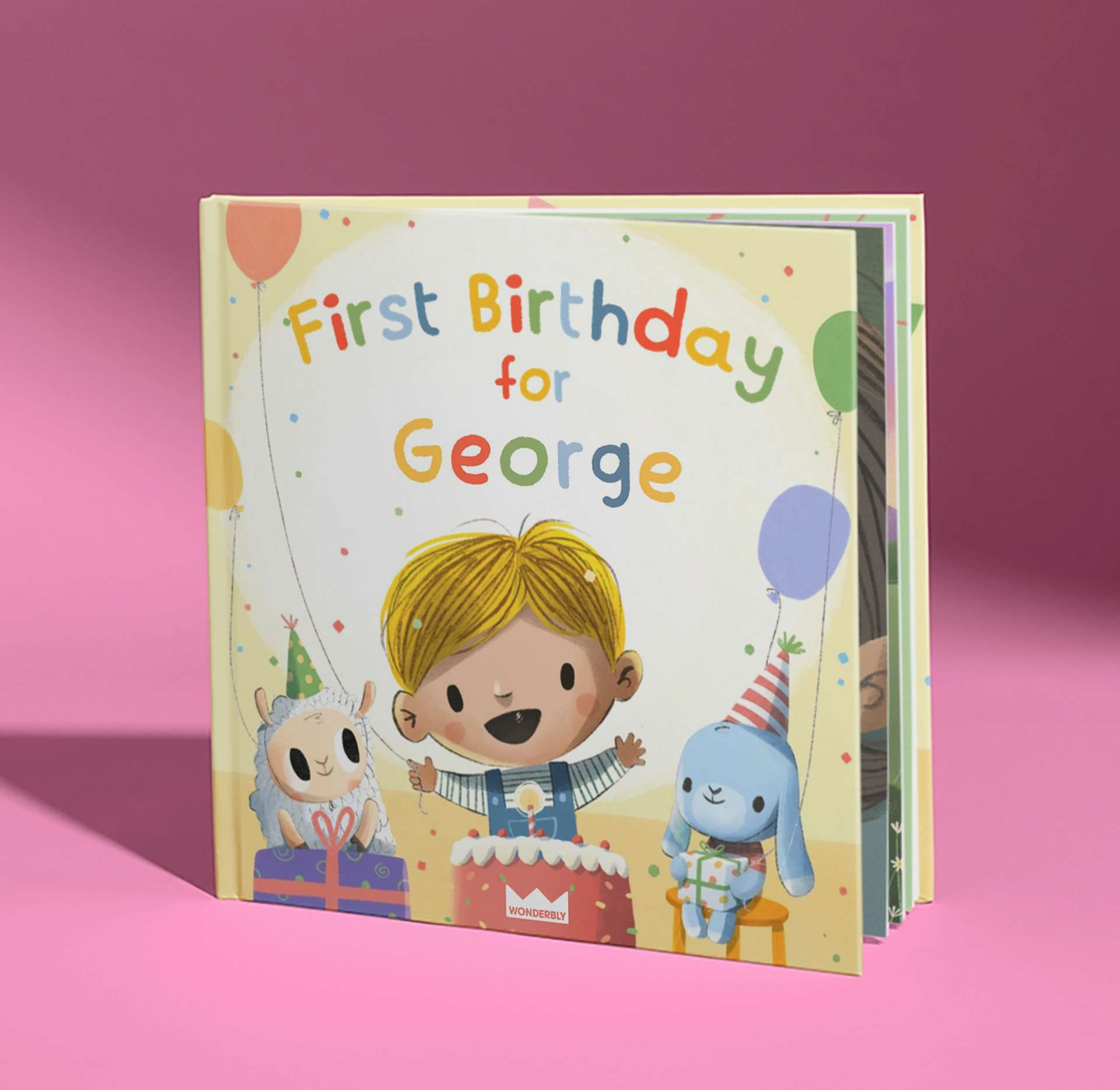 personalised front cover of birthday book