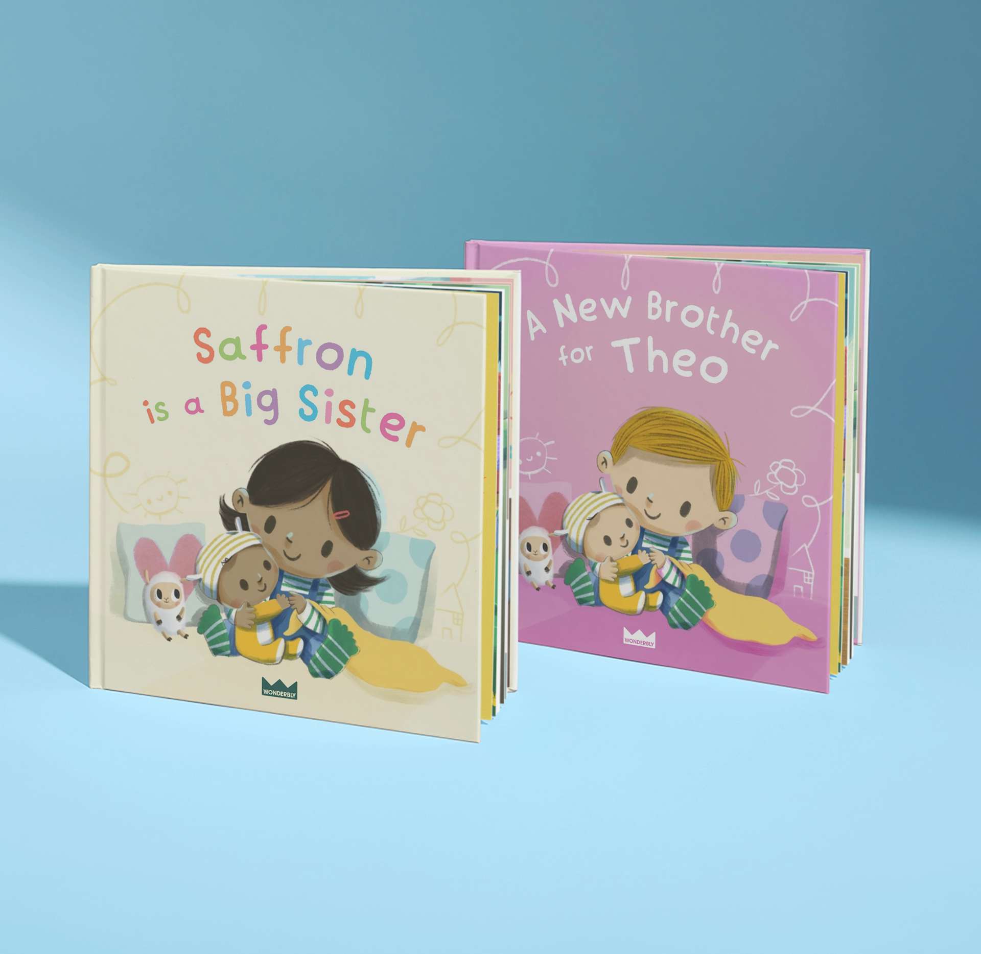 two examples of personalised sibling book