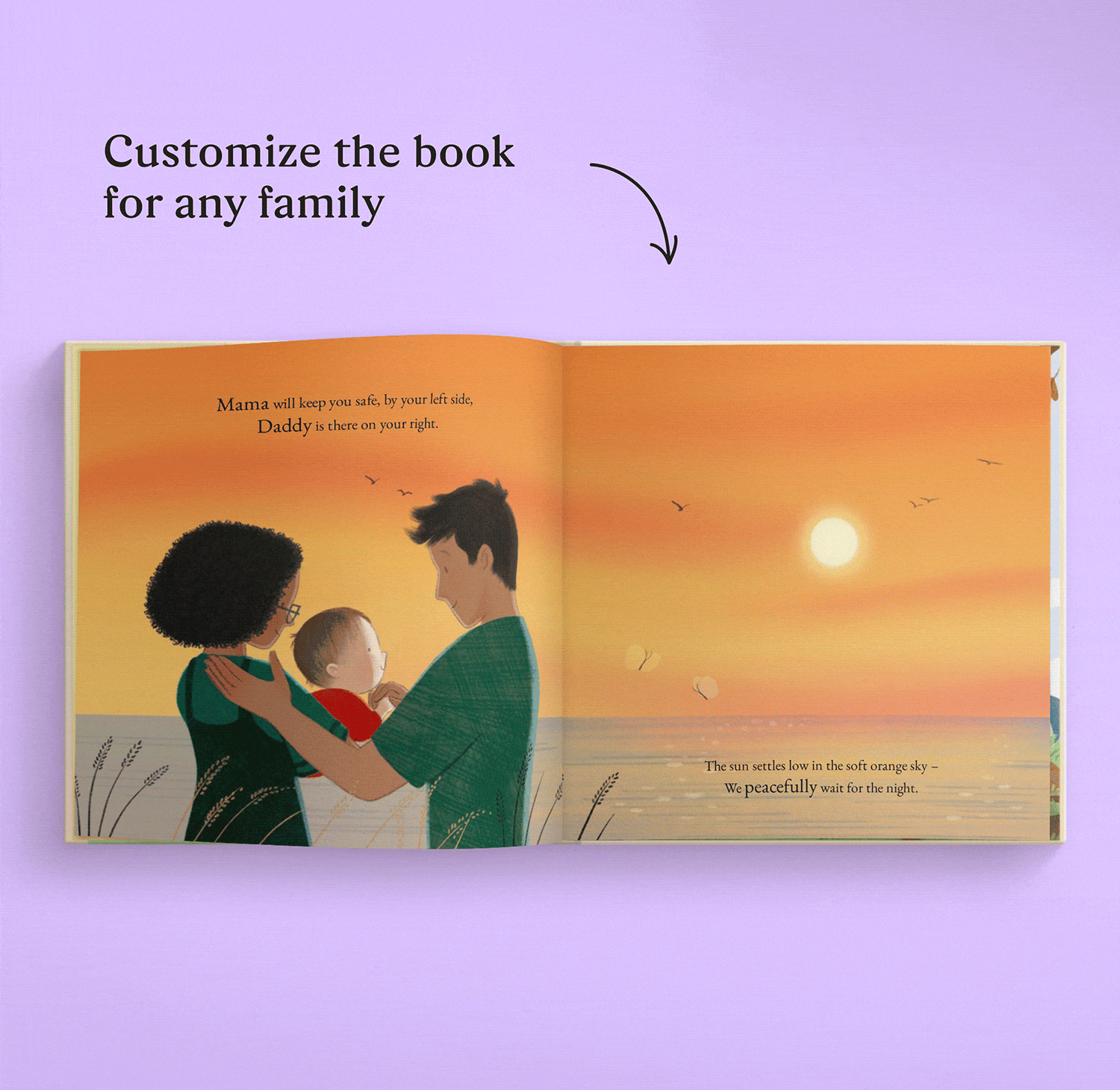 GIF showing the personalised pages of the book