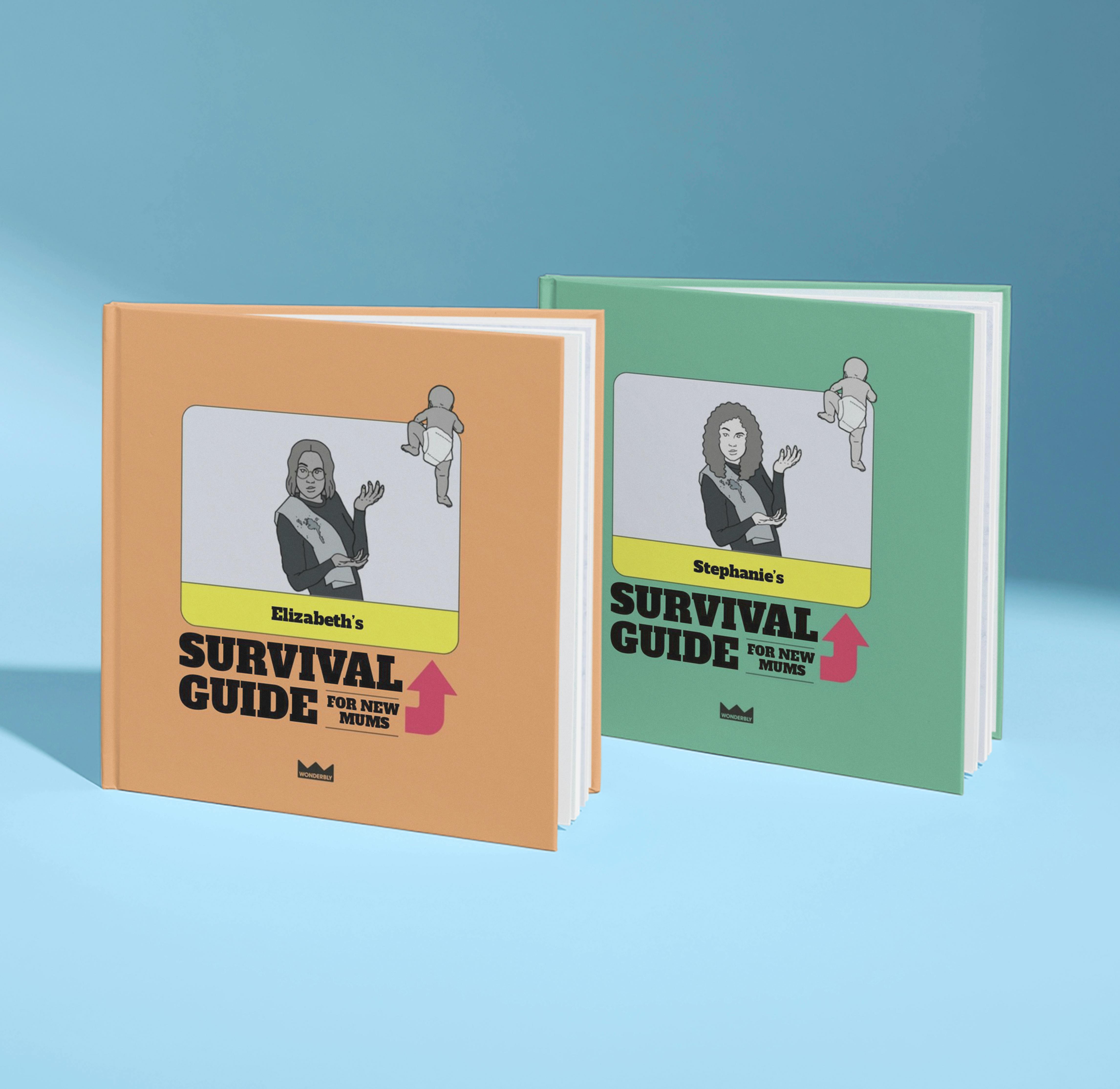 two front covers of survival guide mum