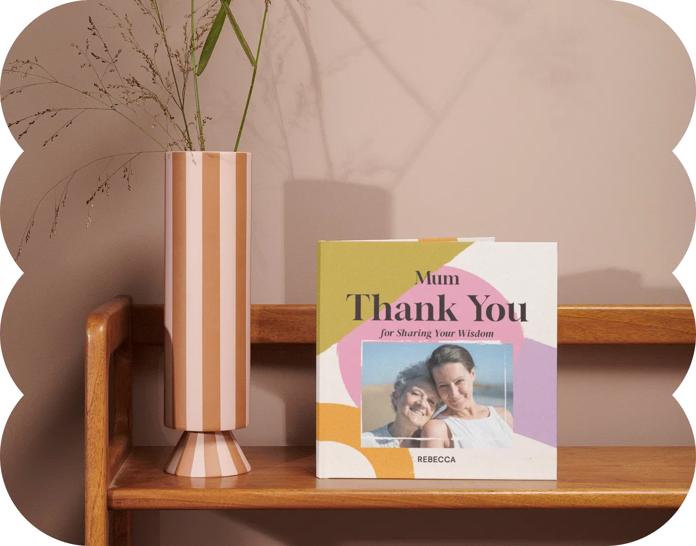 gif of personalised book covers on a shelf