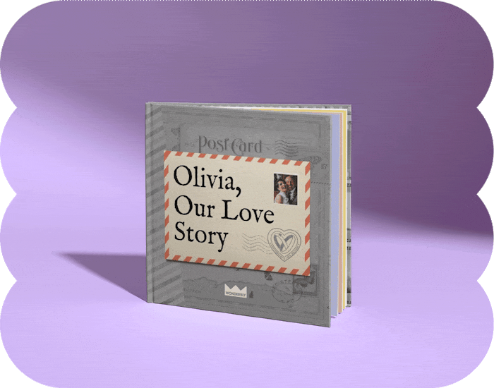 gif of different front covers of our love story anniversary edition