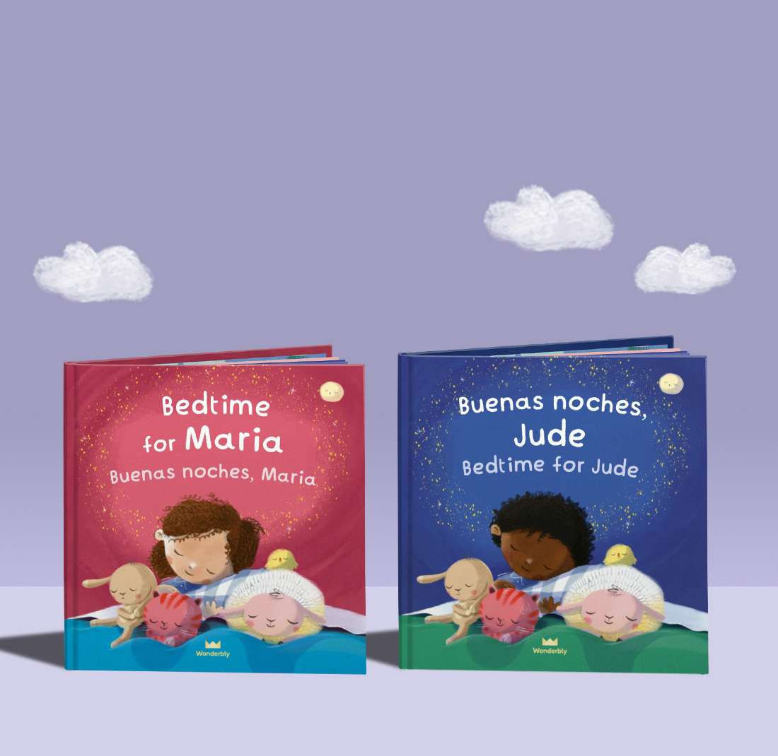 Two bilingual personalised books