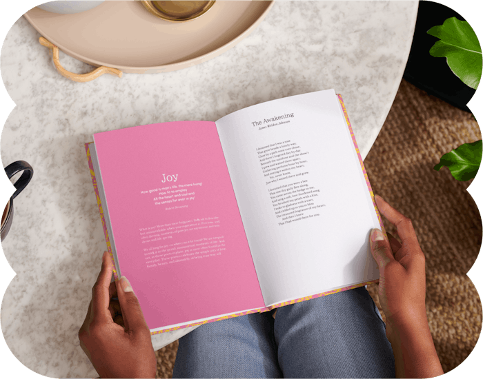Inside pages of the book with two poems