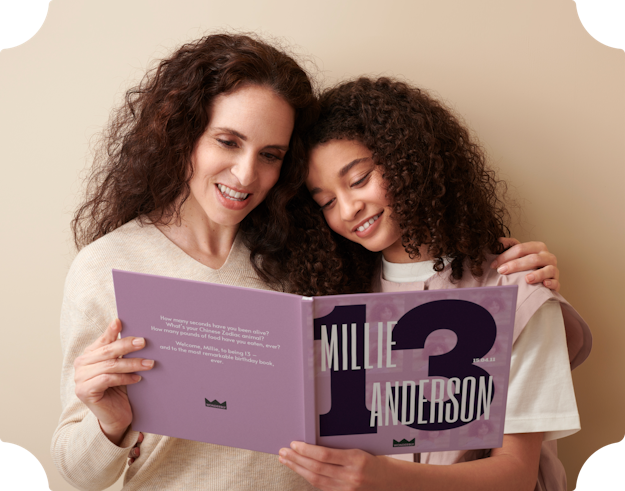 A child and mother reading the personalised book