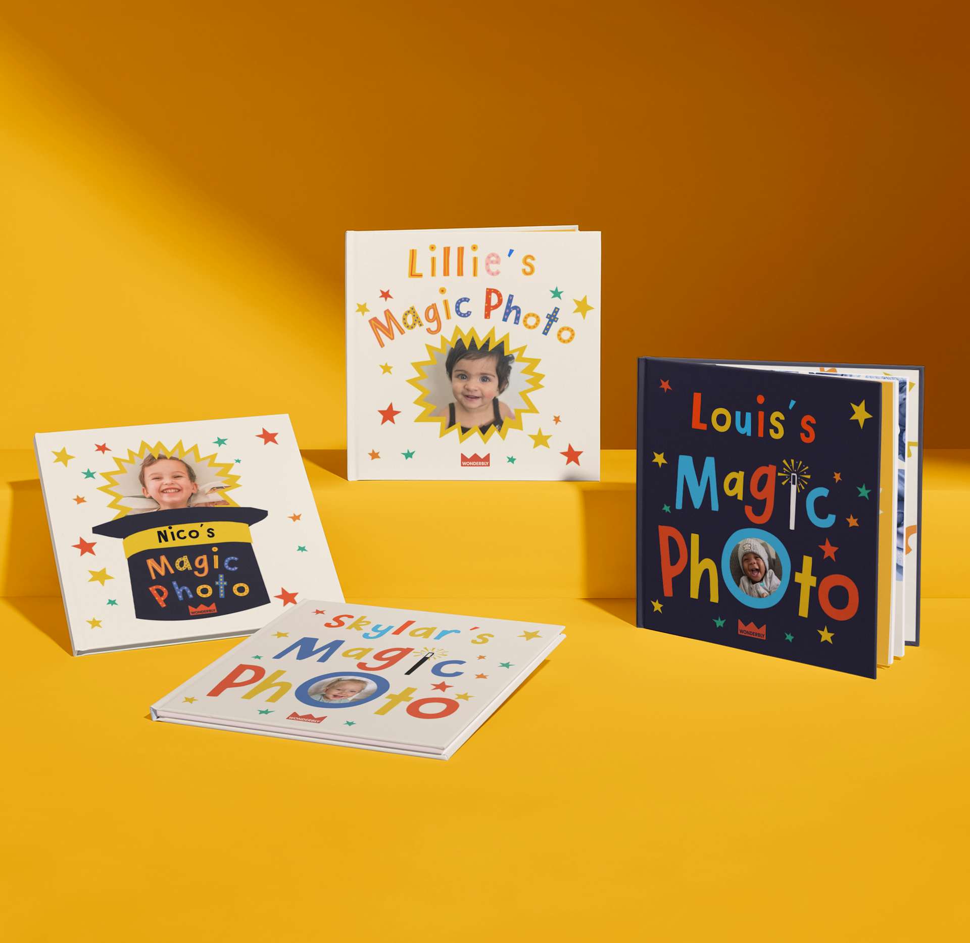 four covers of magic photo book
