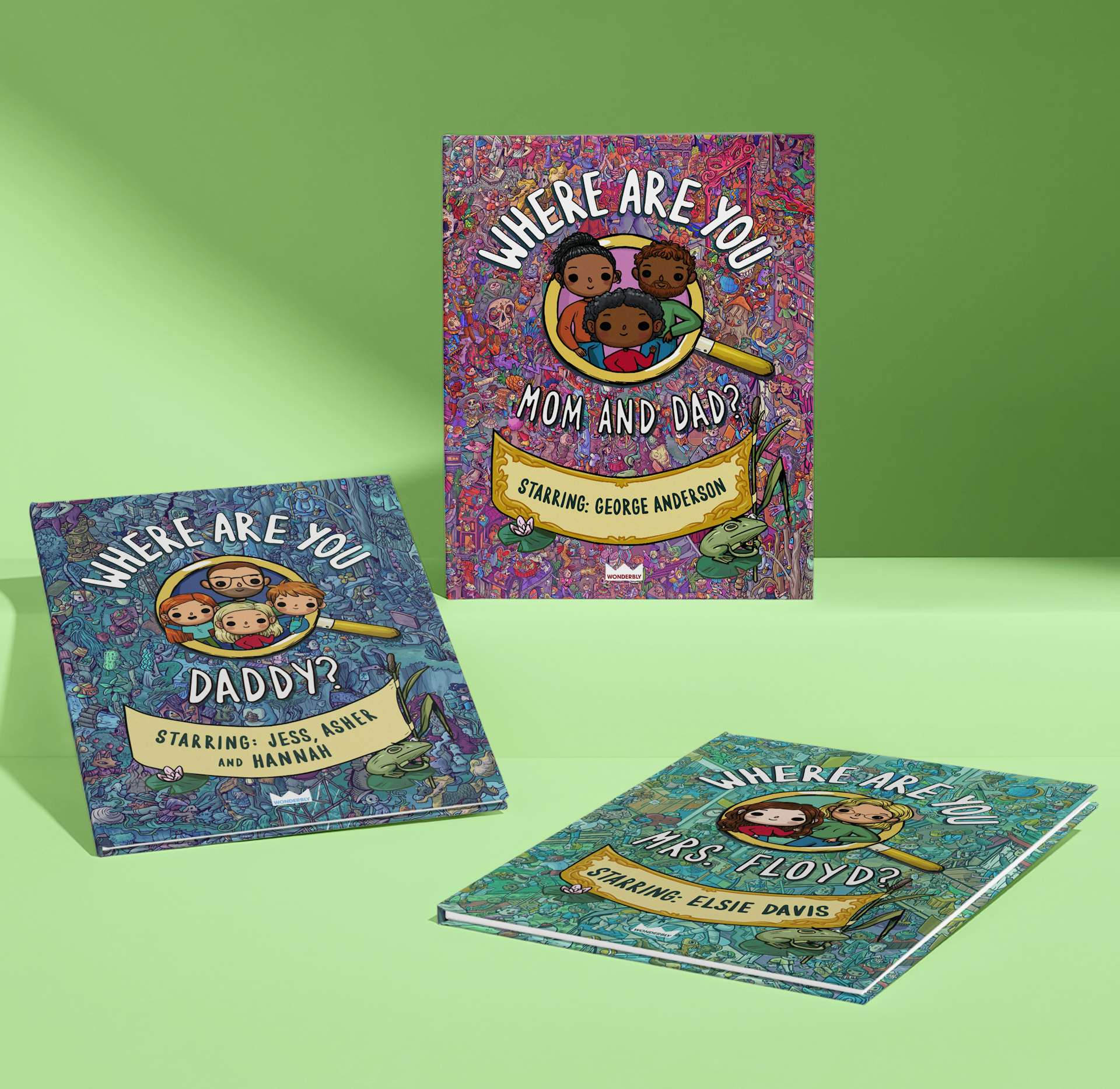 Three examples of the personalised book