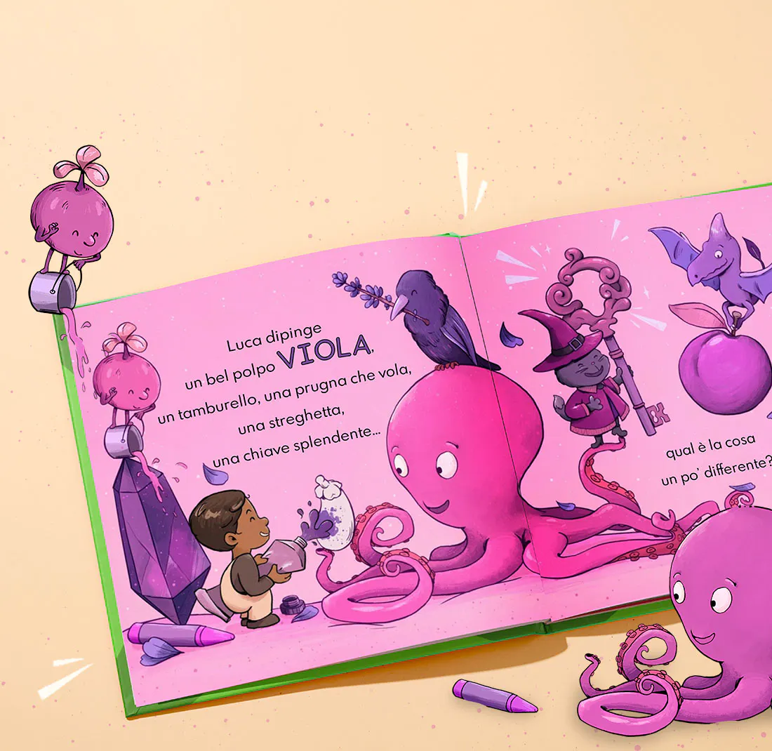 Una pagina di Tu e i colori con dettagli personalizzati