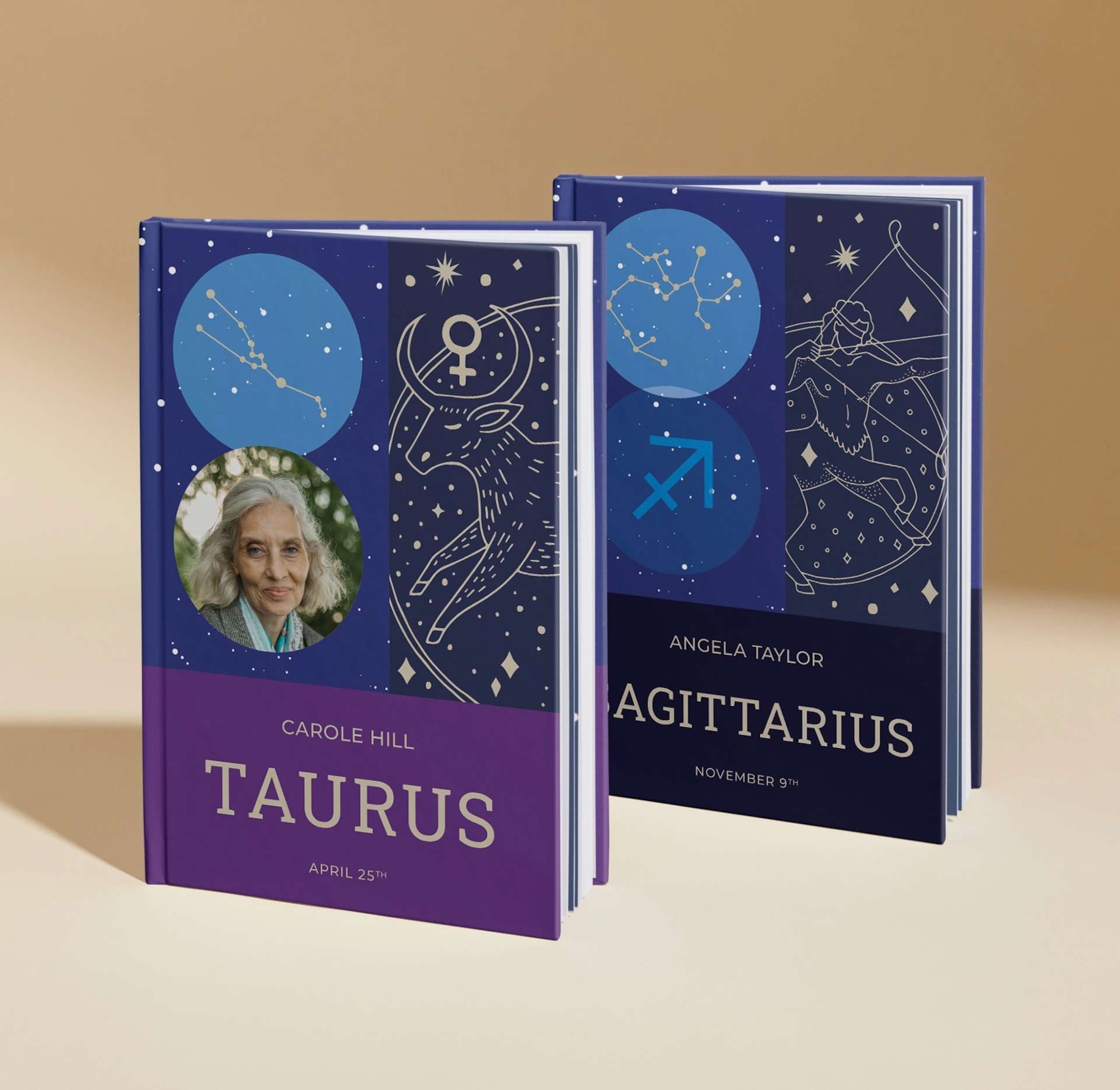 two front covers of classic personalised astrology book