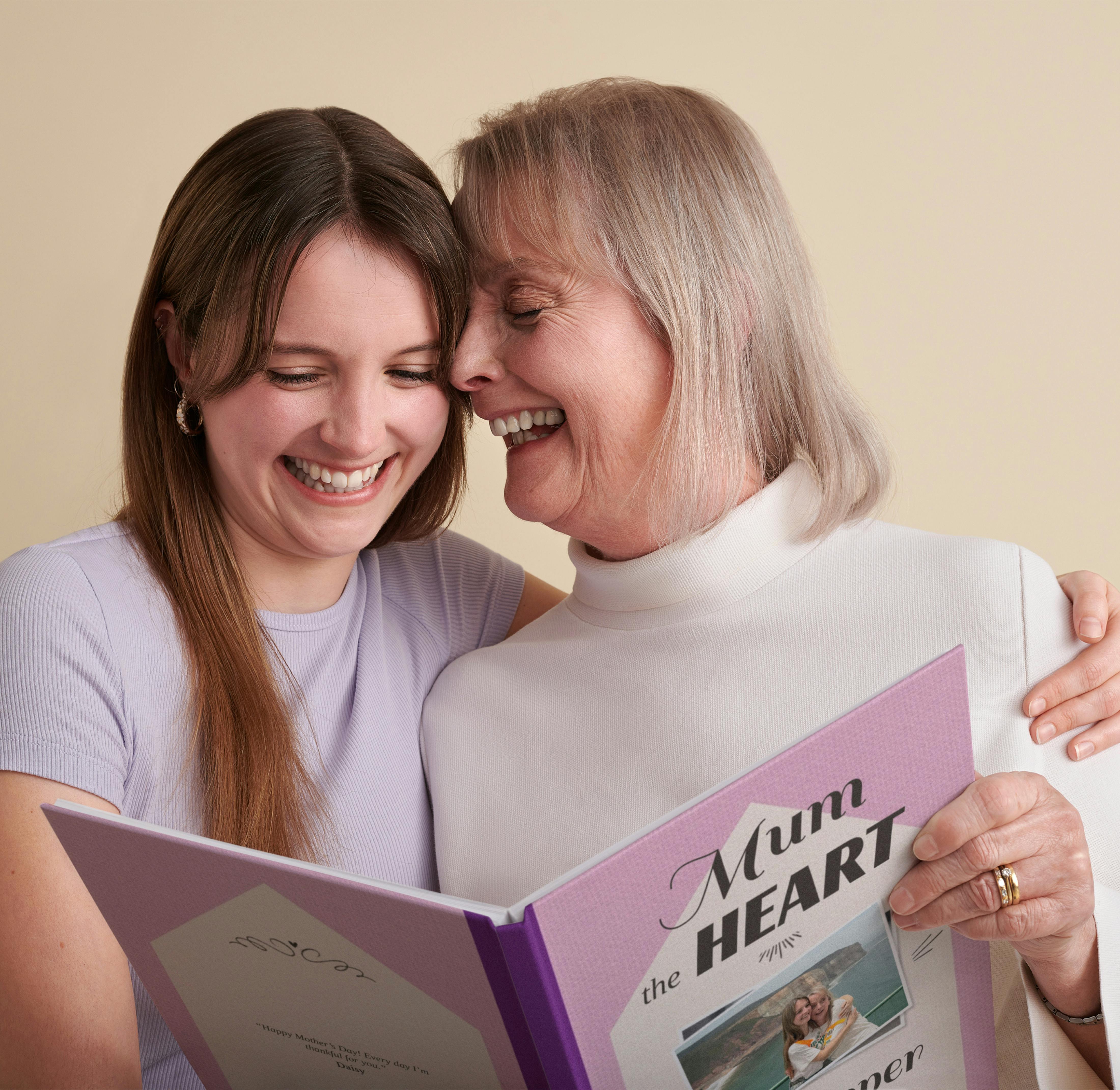 mother and daughter reading personalised book