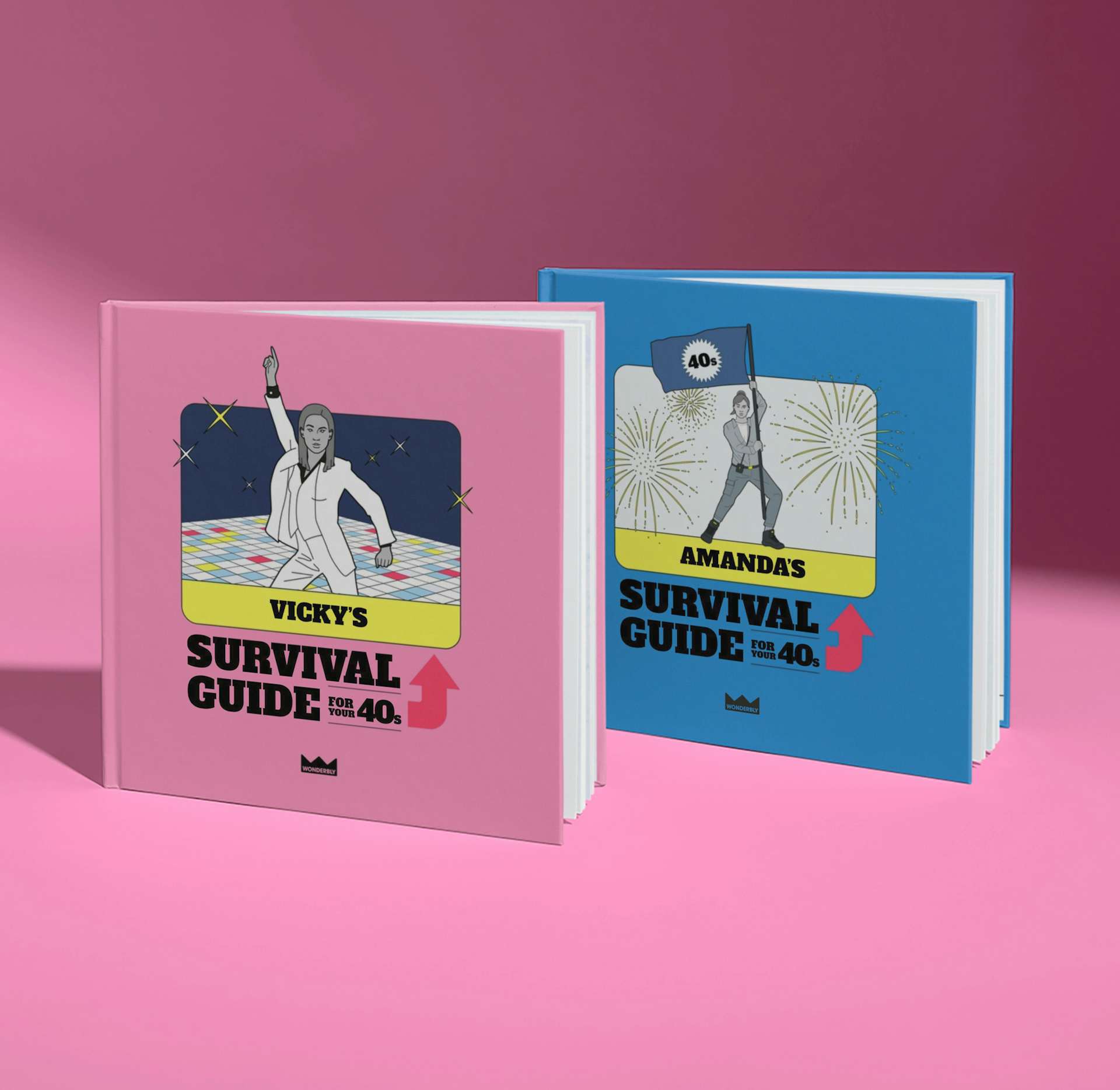 Two personalised covers of the Forties survival guide