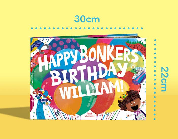 Dimensions of Happy Bonkers Birthday