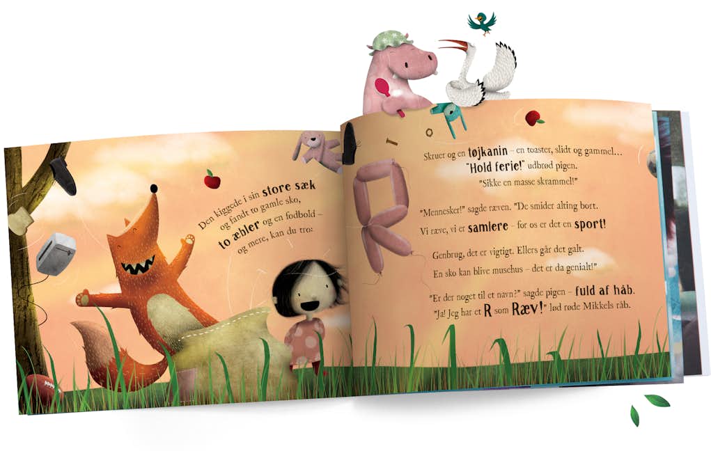 Spread of book with Fox and other characters popping out