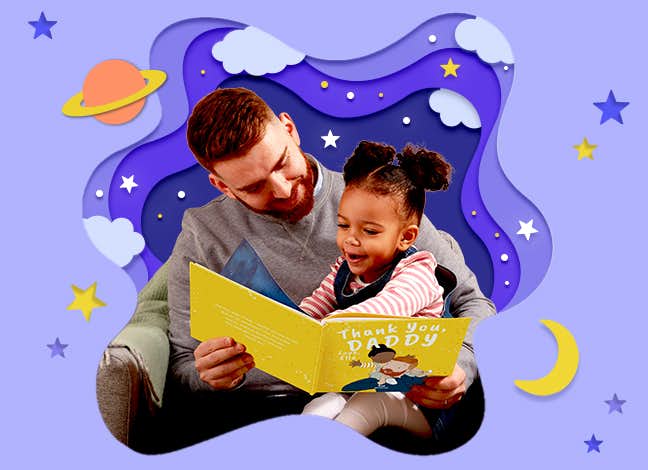 father reading to daughter