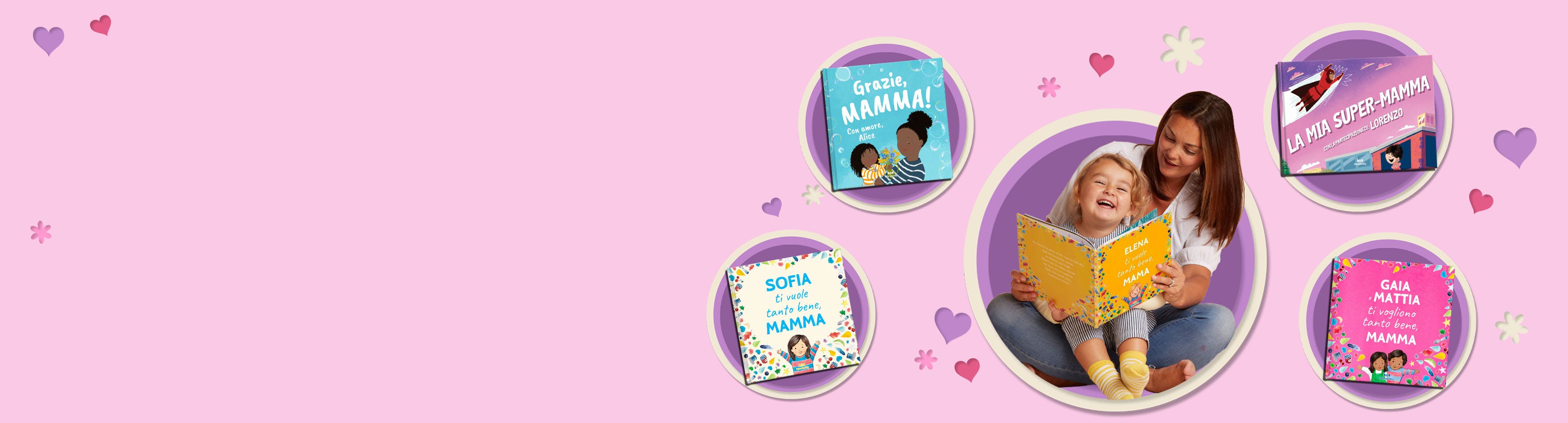 Mamma e bambino che leggono la collezione per la Festa della Mamma