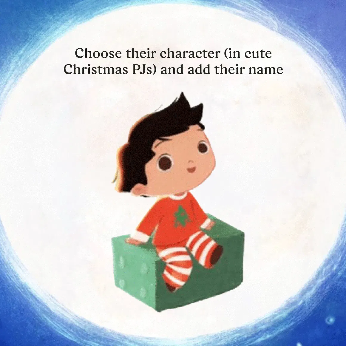 GIF showing personalisation options for the book