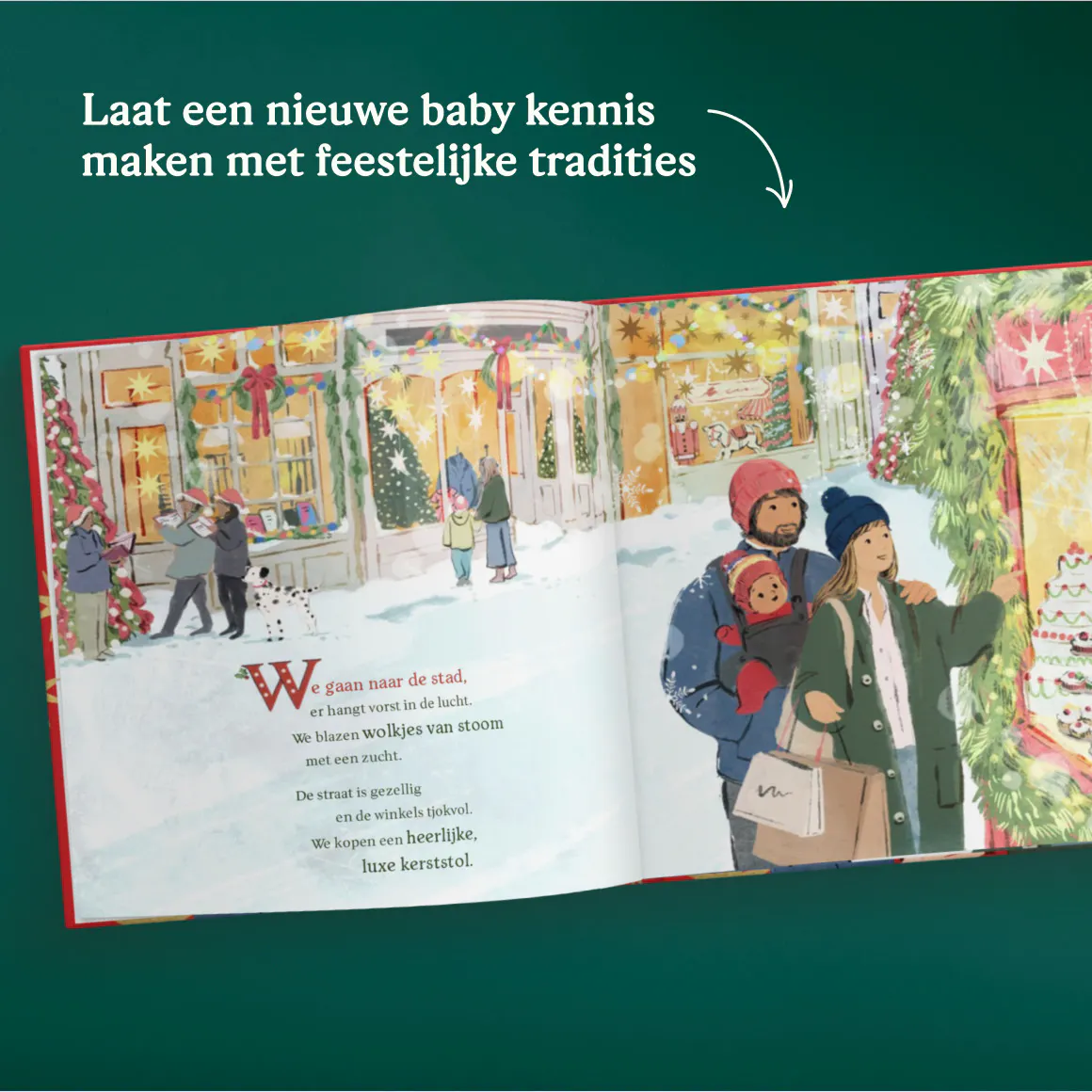 Een pagina in het gepersonaliseerde boek - Het mooiste kerstgeschenk