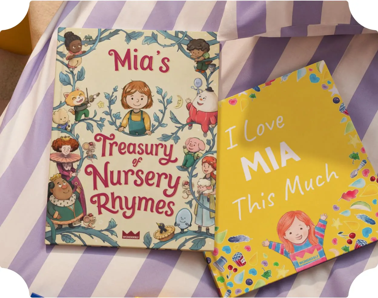 Two personalised book covers
