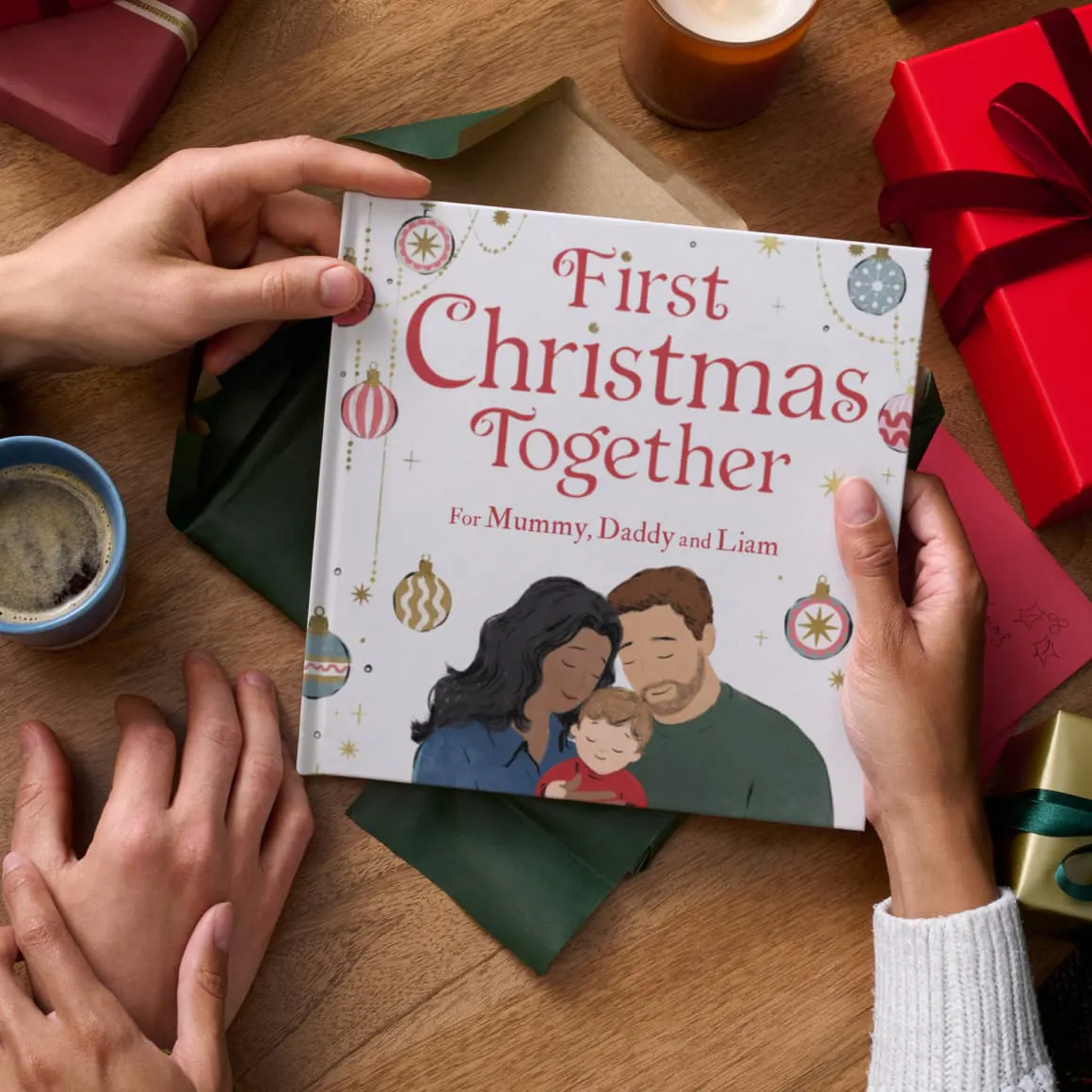 Hands holding personalised book