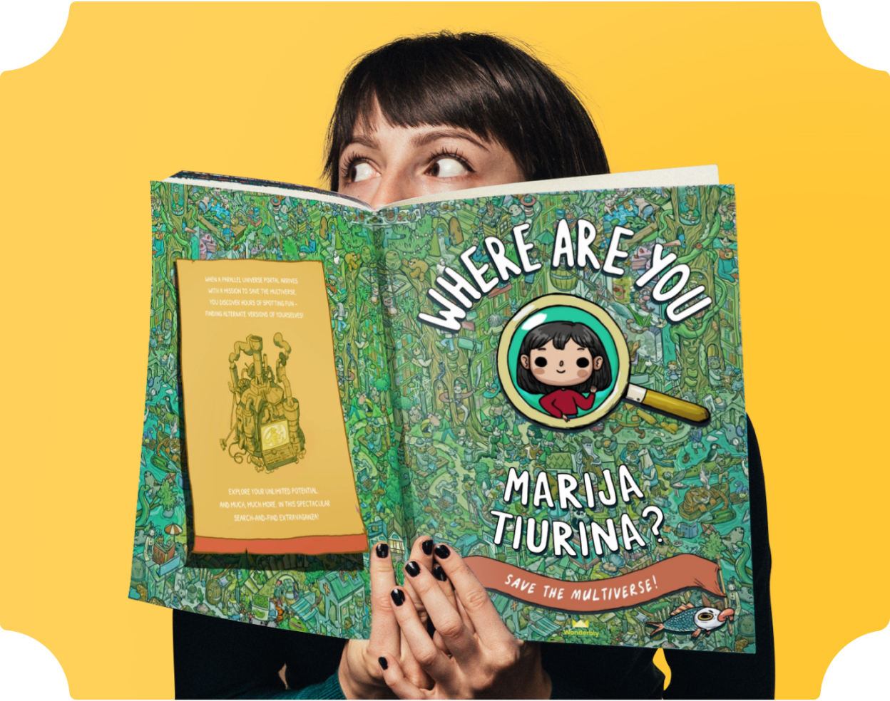 Marija holding the book