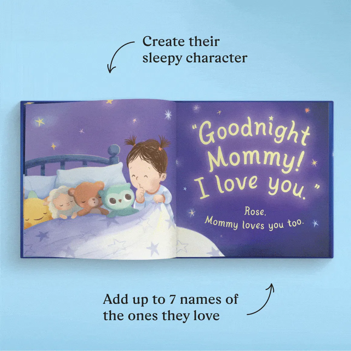 GIF showing personalised spreads inside the book