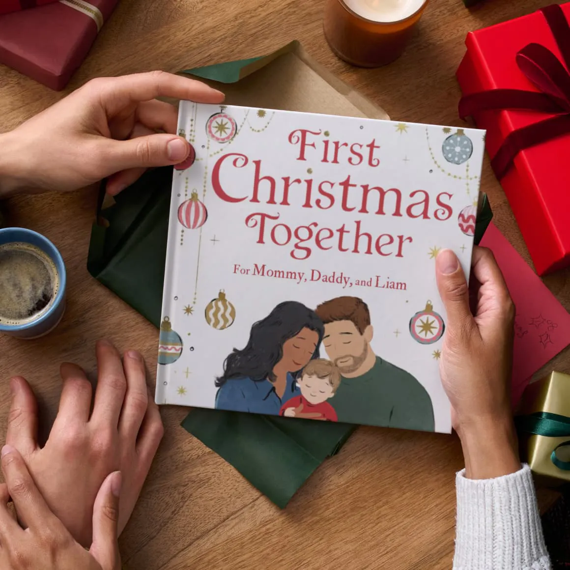Hands holding personalised book