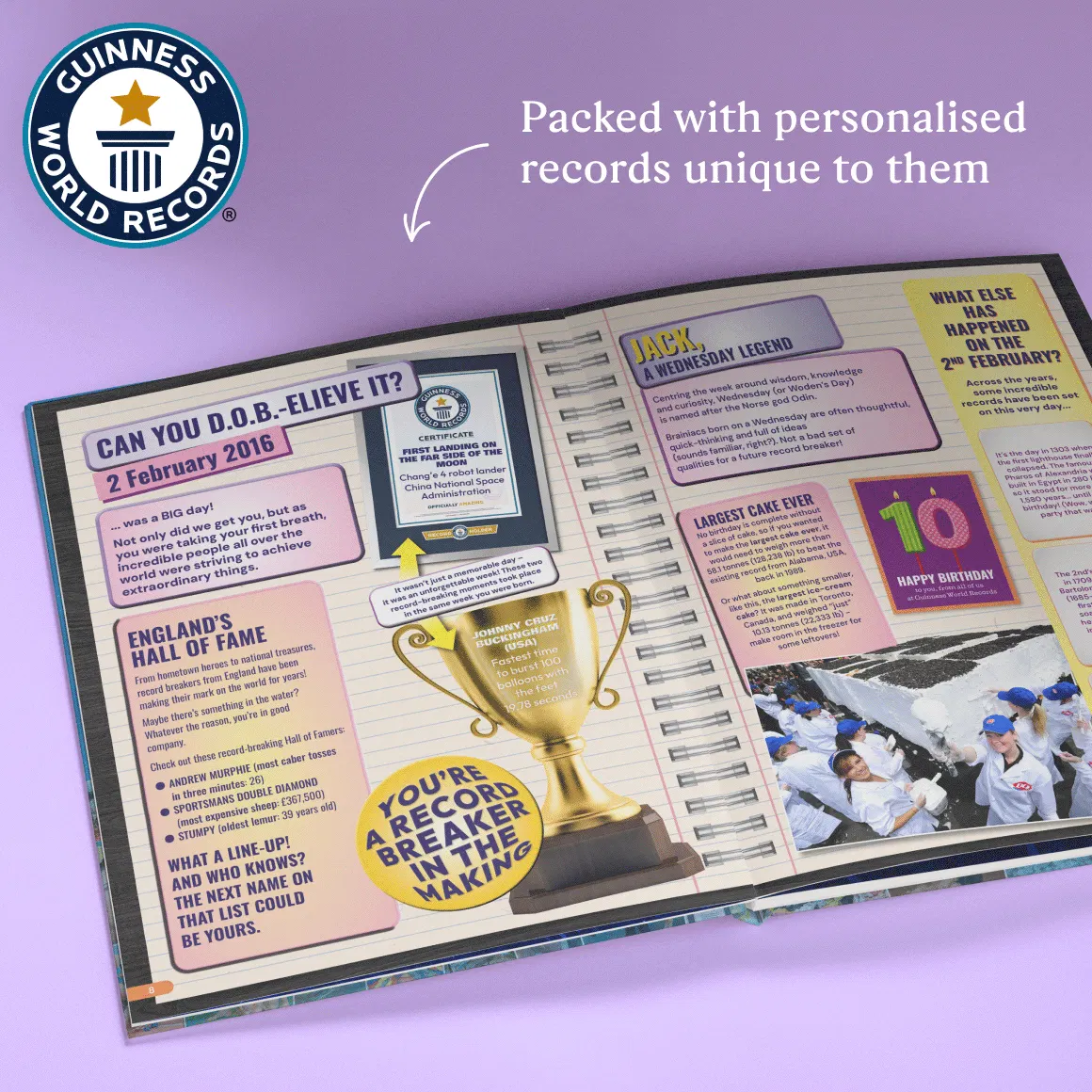 A page inside the personalised book