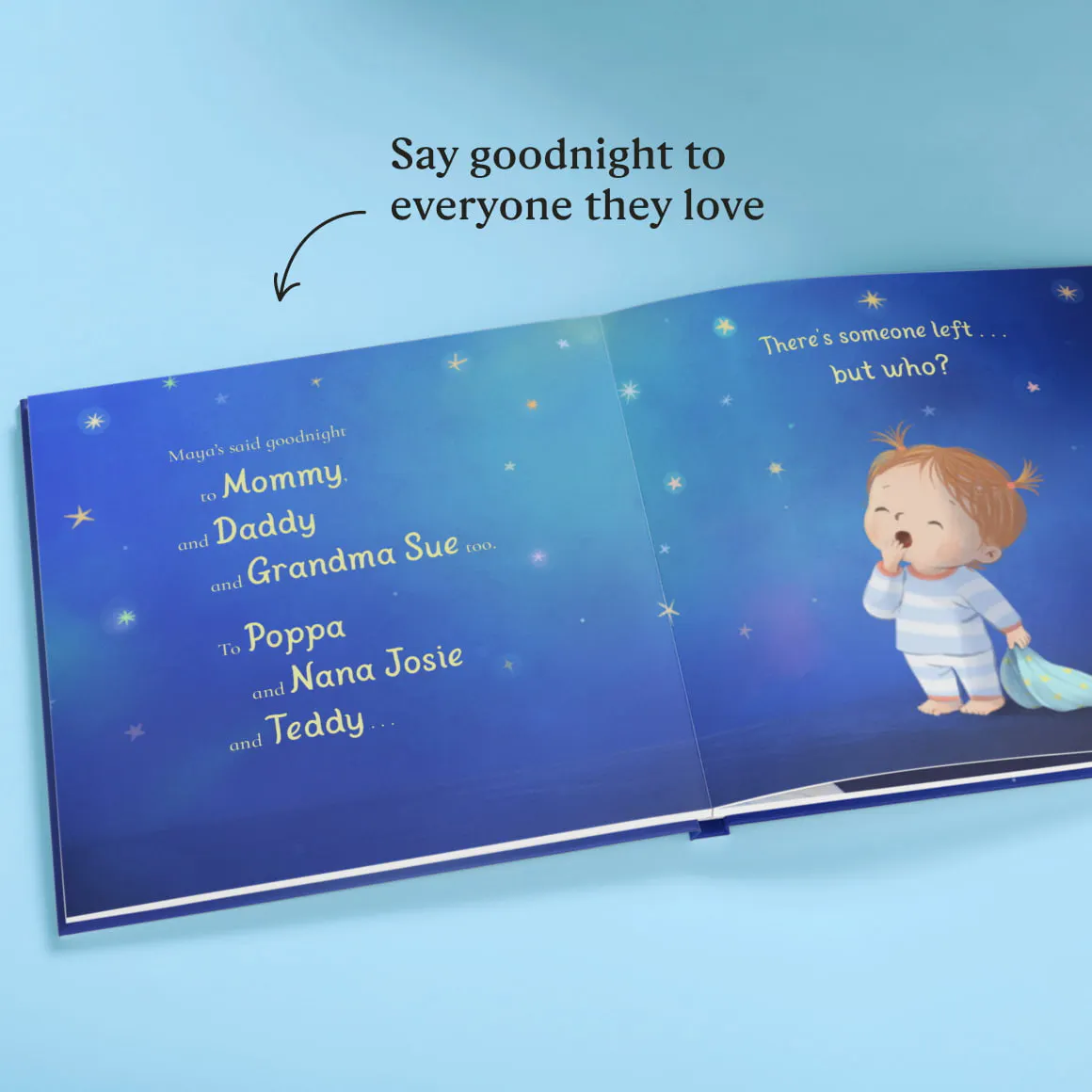 Personalised spread inside the book