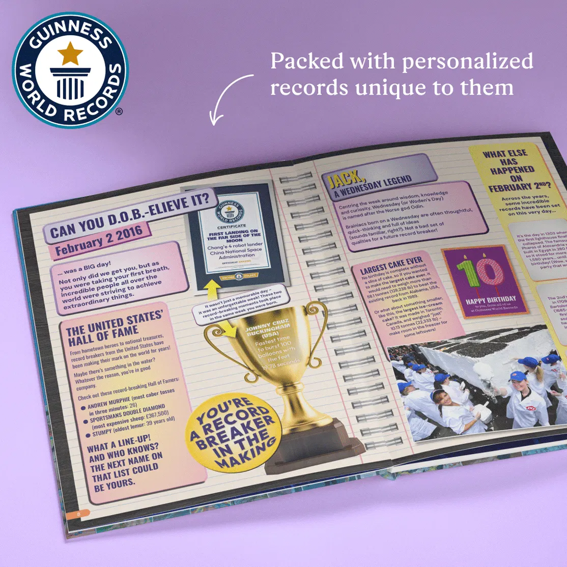 A page inside the personalised book
