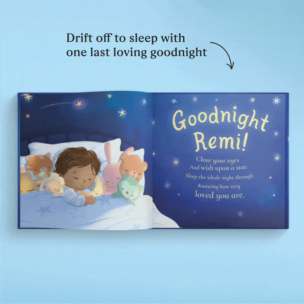 GIF showing personalised spread inside the book