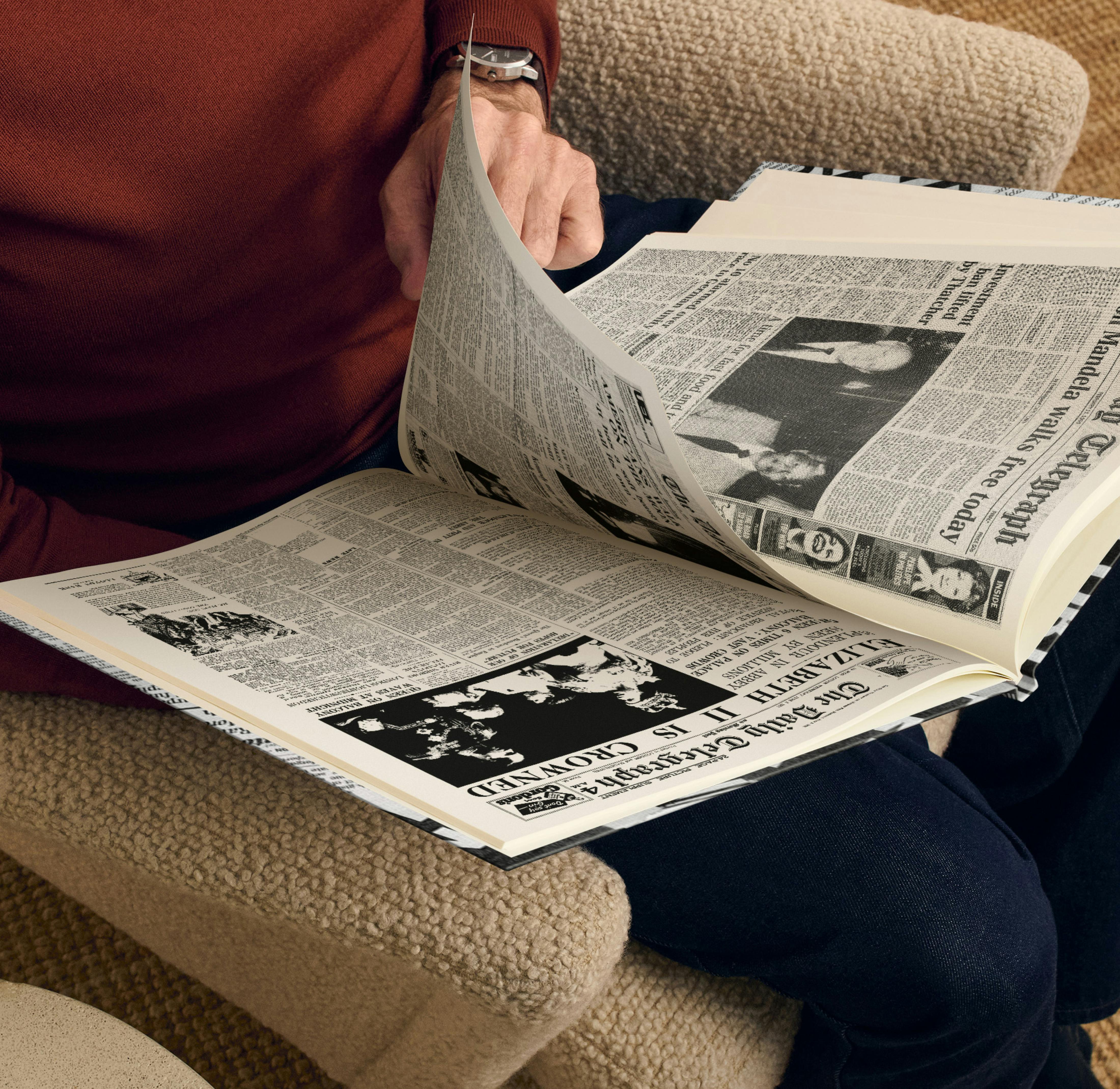 An adult reading their personalised book