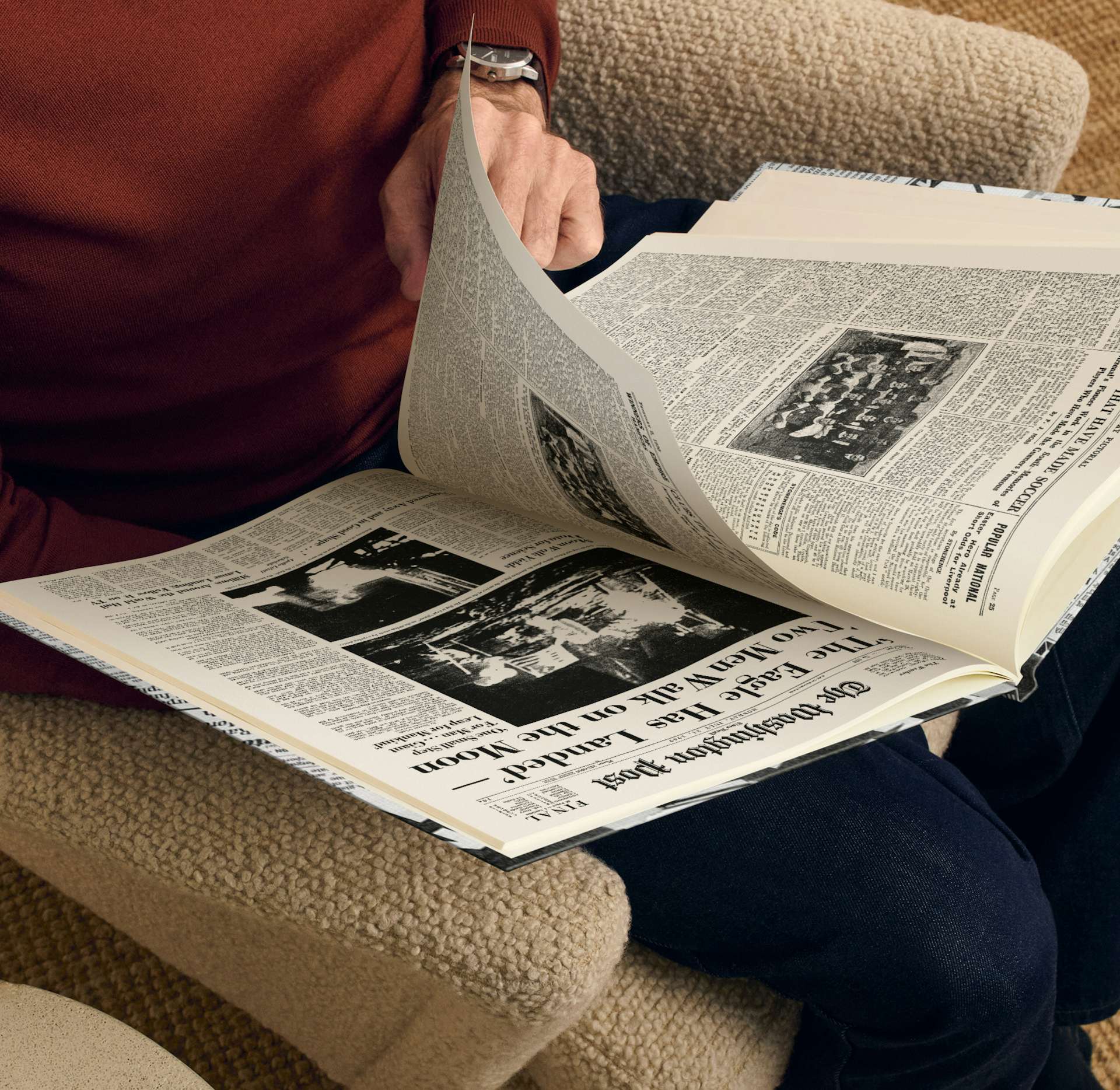 An adult reading their personalised book
