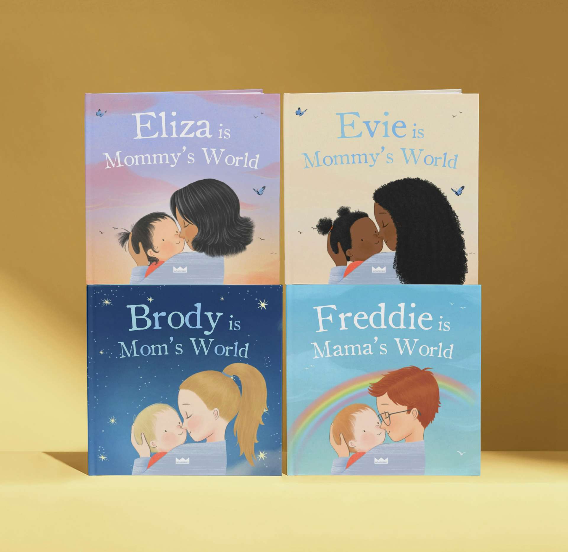 four personalised book covers