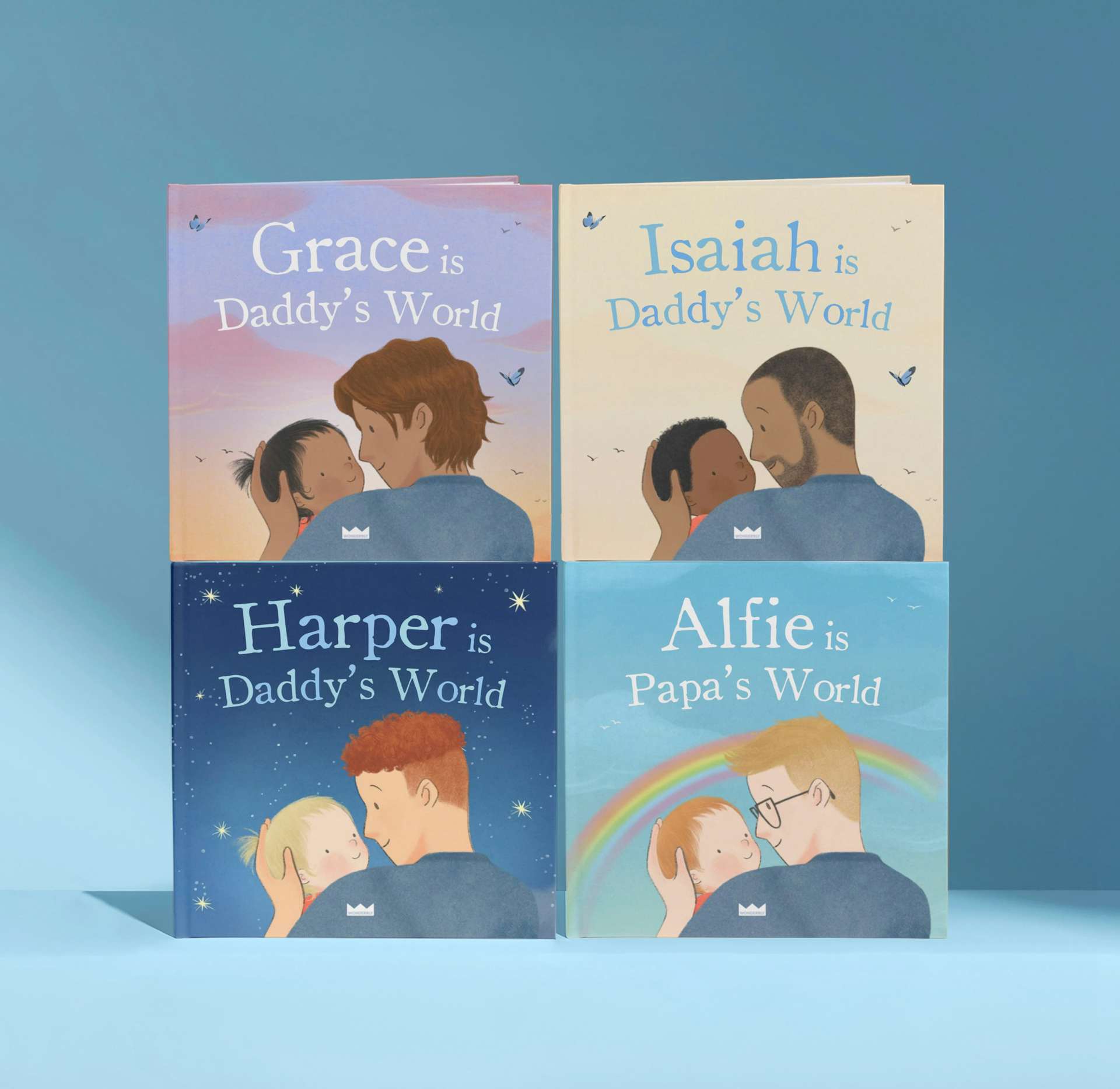 four personalised book covers