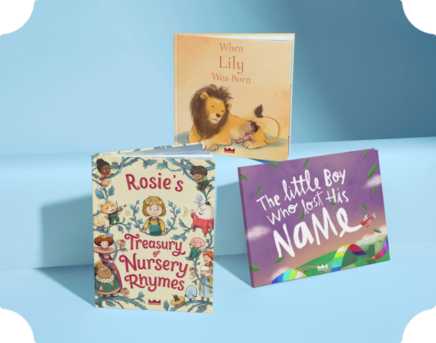 Three personalised book covers