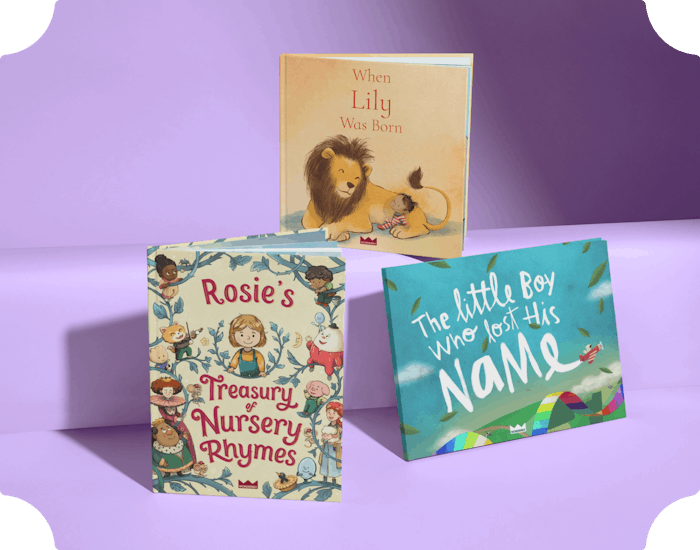Three personalised book covers