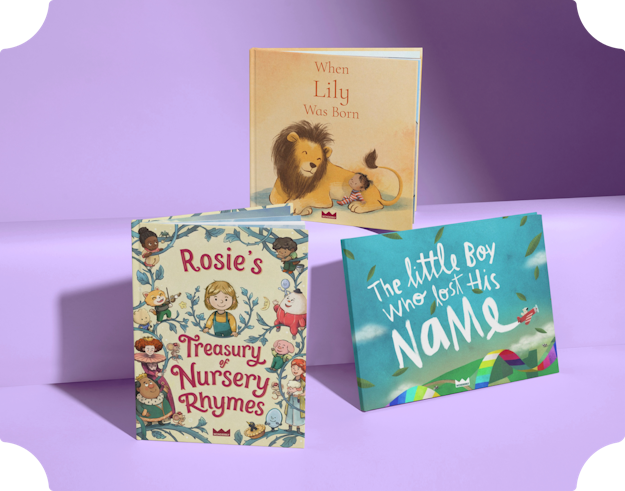 Three personalised book covers